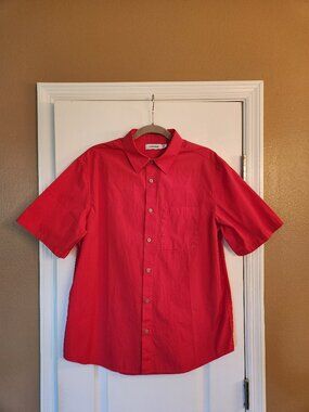 Calvin Klein Short Sleeve Button Up Shirt Small Mens Pink